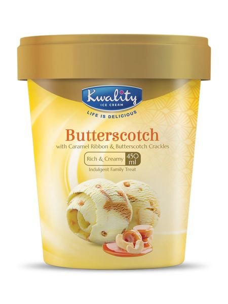 Kwality Ice Cream 450ml - Butterscotch